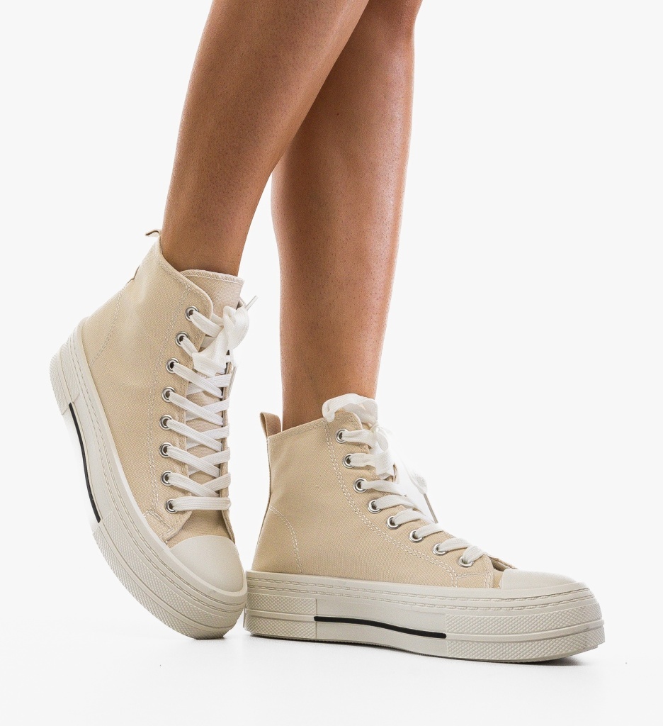 Sneakers Dama Sketty Bej - Confort Sport - imagine 3