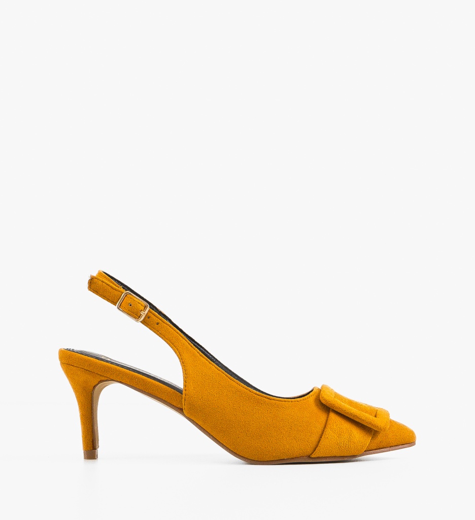 Pantofi cu Toc Luleo Galbeni - Eleganță - imagine 7