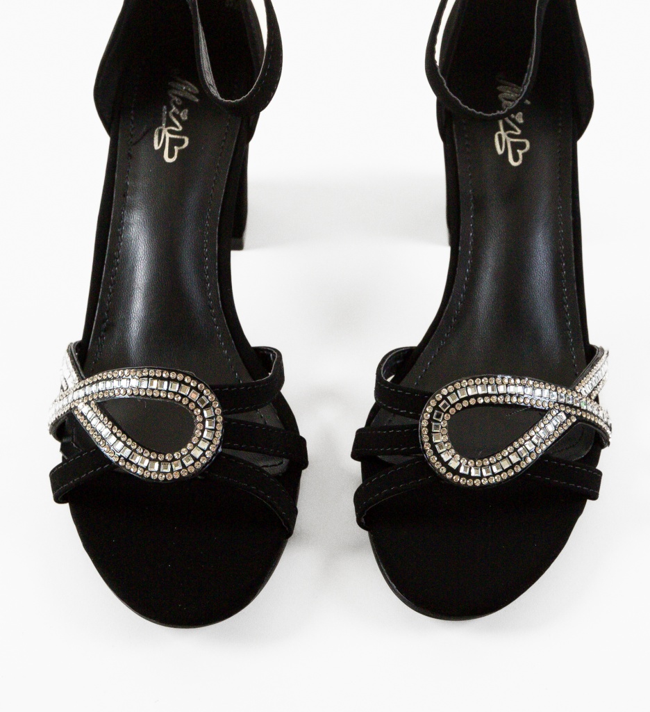 Sandale cu Toc Negre Elegante | Stil Unic - imagine 6