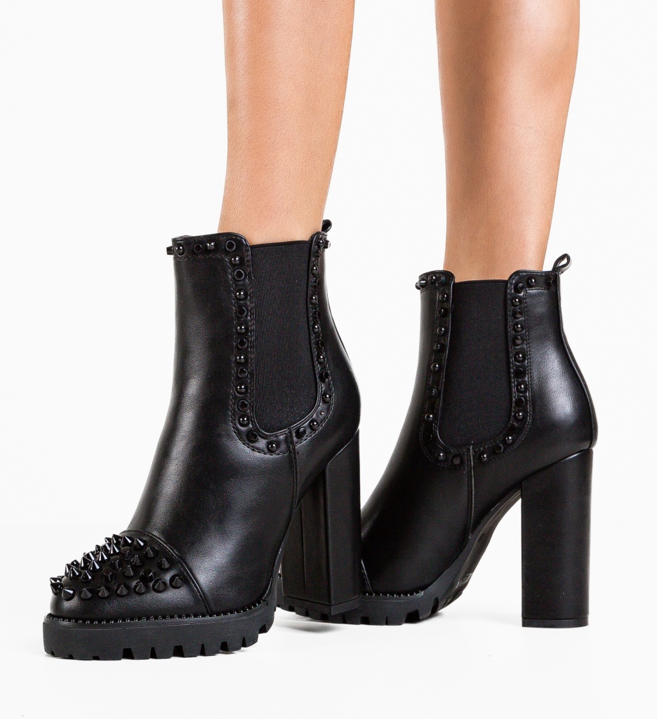 Botine Mendel Negre - Eleganță și Confort - imagine 2