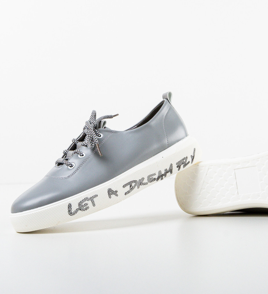 Pantofi Casual Dama Constance Gri - Confort & Stil - imagine 5