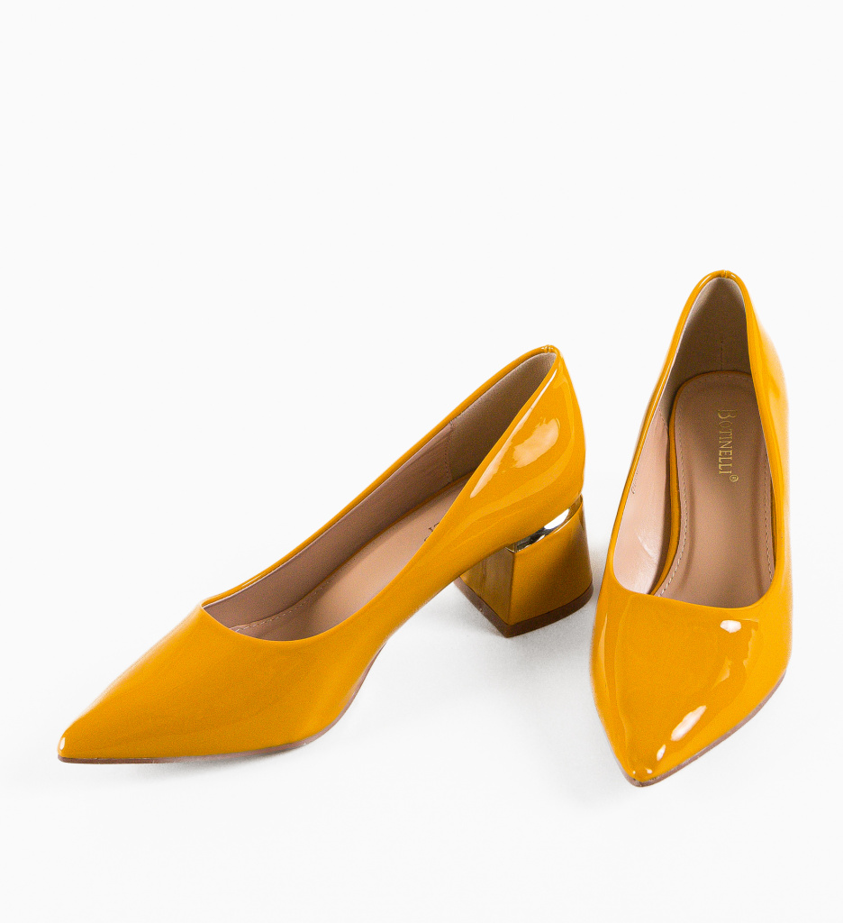 Pantofi cu Toc Galbeni Fedlimi - Eleganță - imagine 7