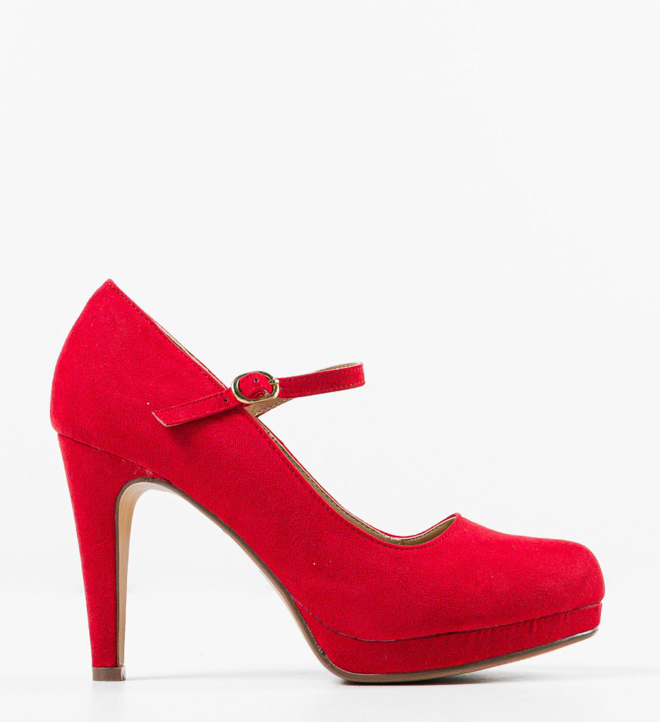 Pantofi Rosii cu Toc Eleganți | Model Ajano - imagine 2