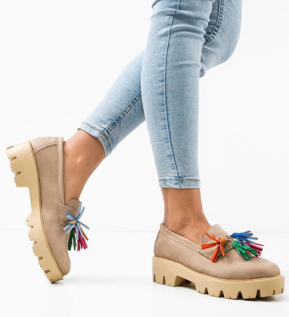 Pantofi Casual Dama Bej - Confort și Stil - imagine 2