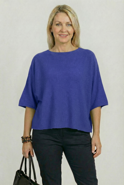 Pulover Maneca Fluture Vascoza Albastru | Shopika - imagine 2