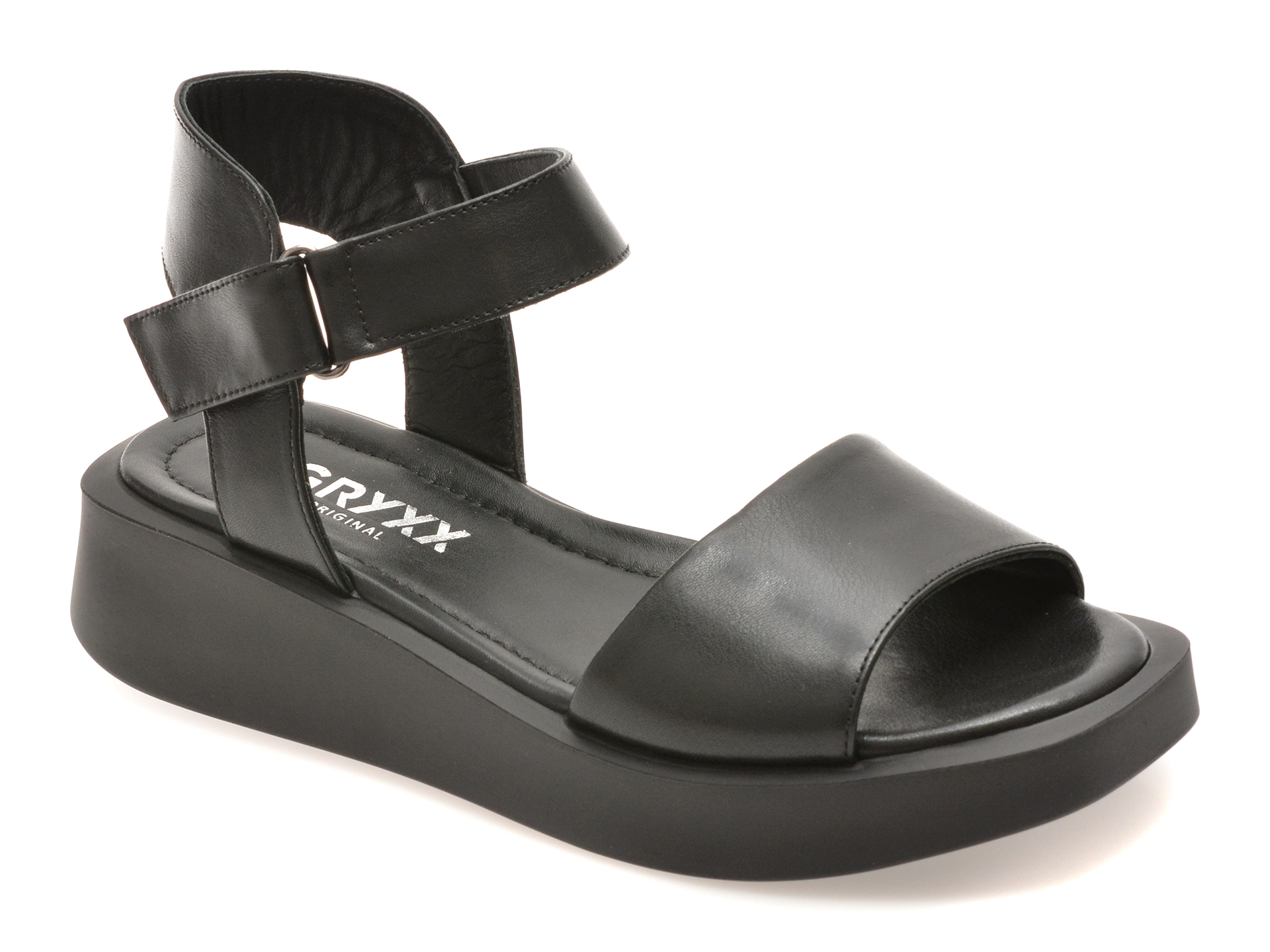 Sandale GRYXX negre din piele naturală | Eleganță și confort