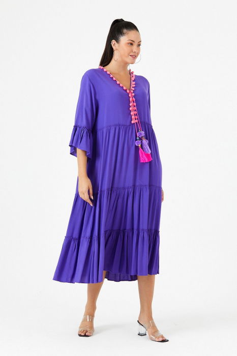 Rochie Albastra Eleganta din Vascoza | Vale woman