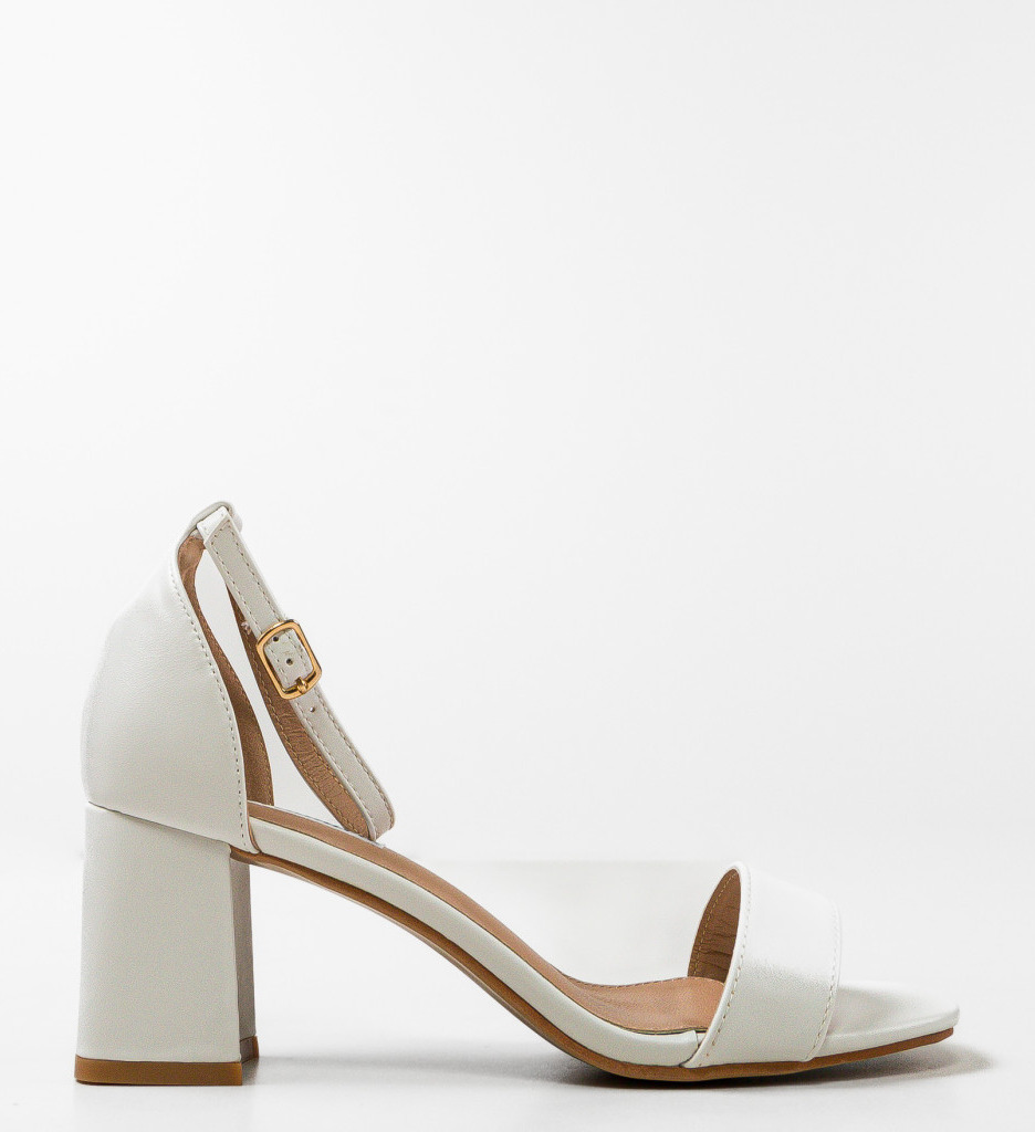 Sandale Ffion Albe cu Toc | Stil si Eleganta - imagine 2