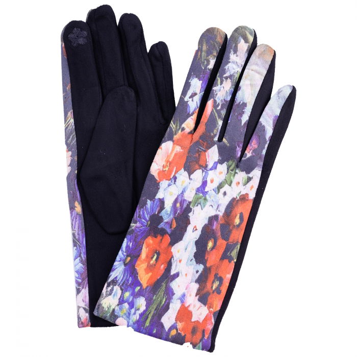 Mănuși Dama Shopika | Imprimeu Floral & Touchscreen
