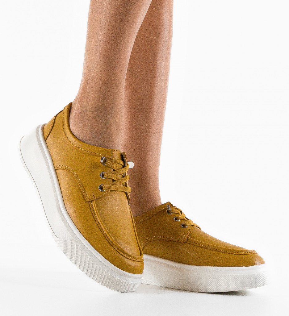 Pantofi Casual Naenia Galbeni - Confort și Stil - imagine 2