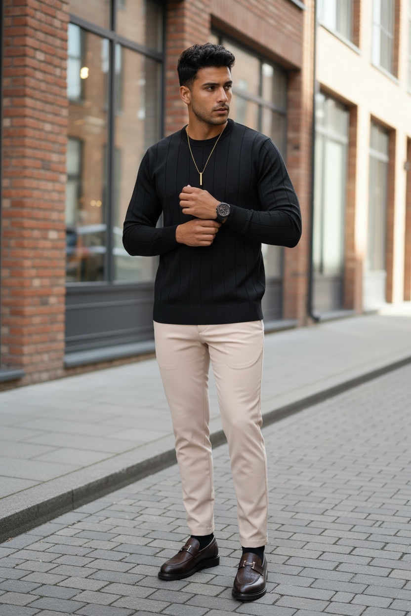 Bluza barbati neagra slim fit S129  D2-5.2