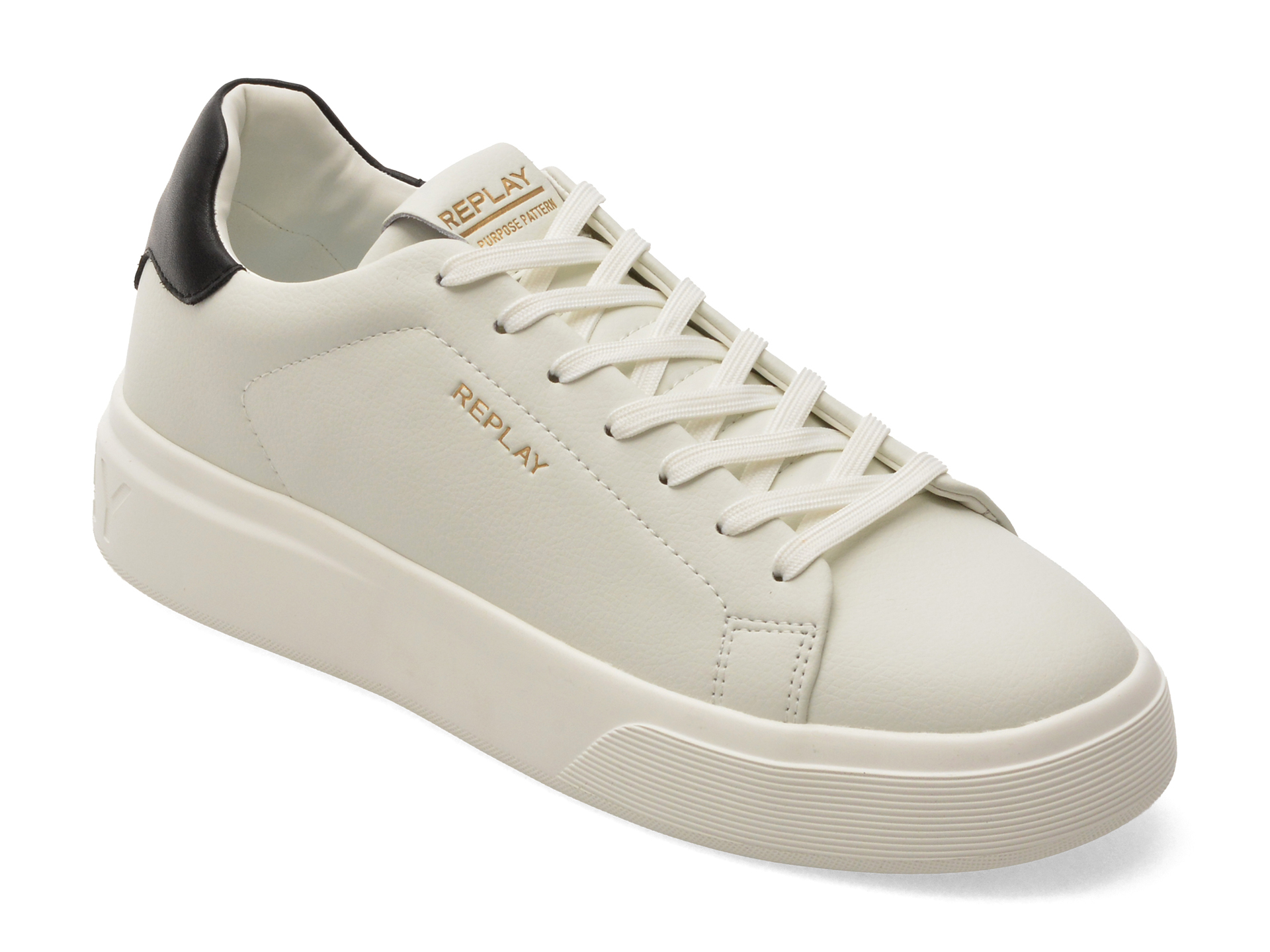 Pantofi Sport Replay Albi din Piele Naturală