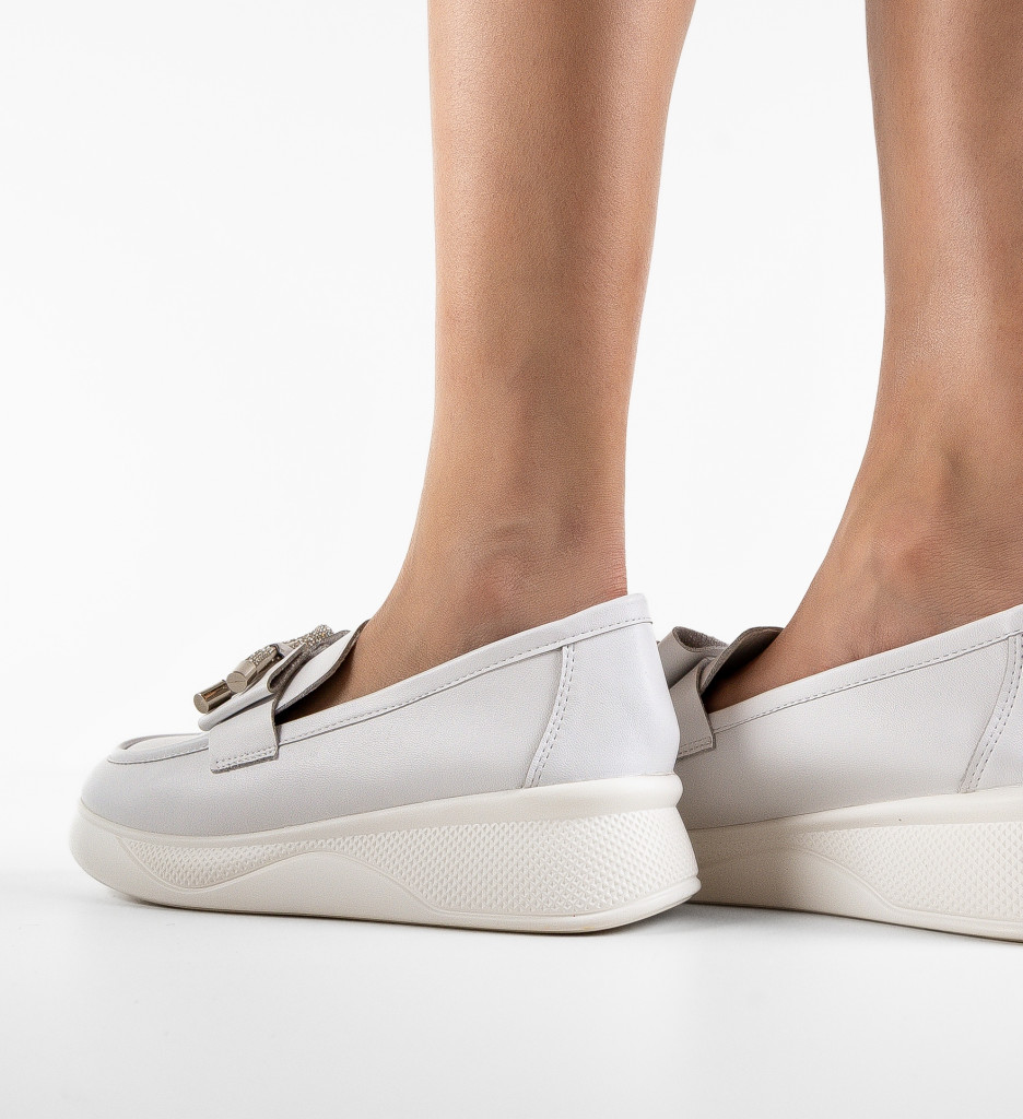 Pantofi Casual Dama Eacona Albi - Stil & Confort - imagine 2