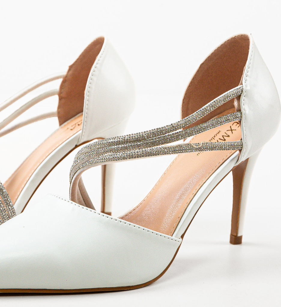 Pantofi Pratima Albi | Toc Elegant și Confort - imagine 6