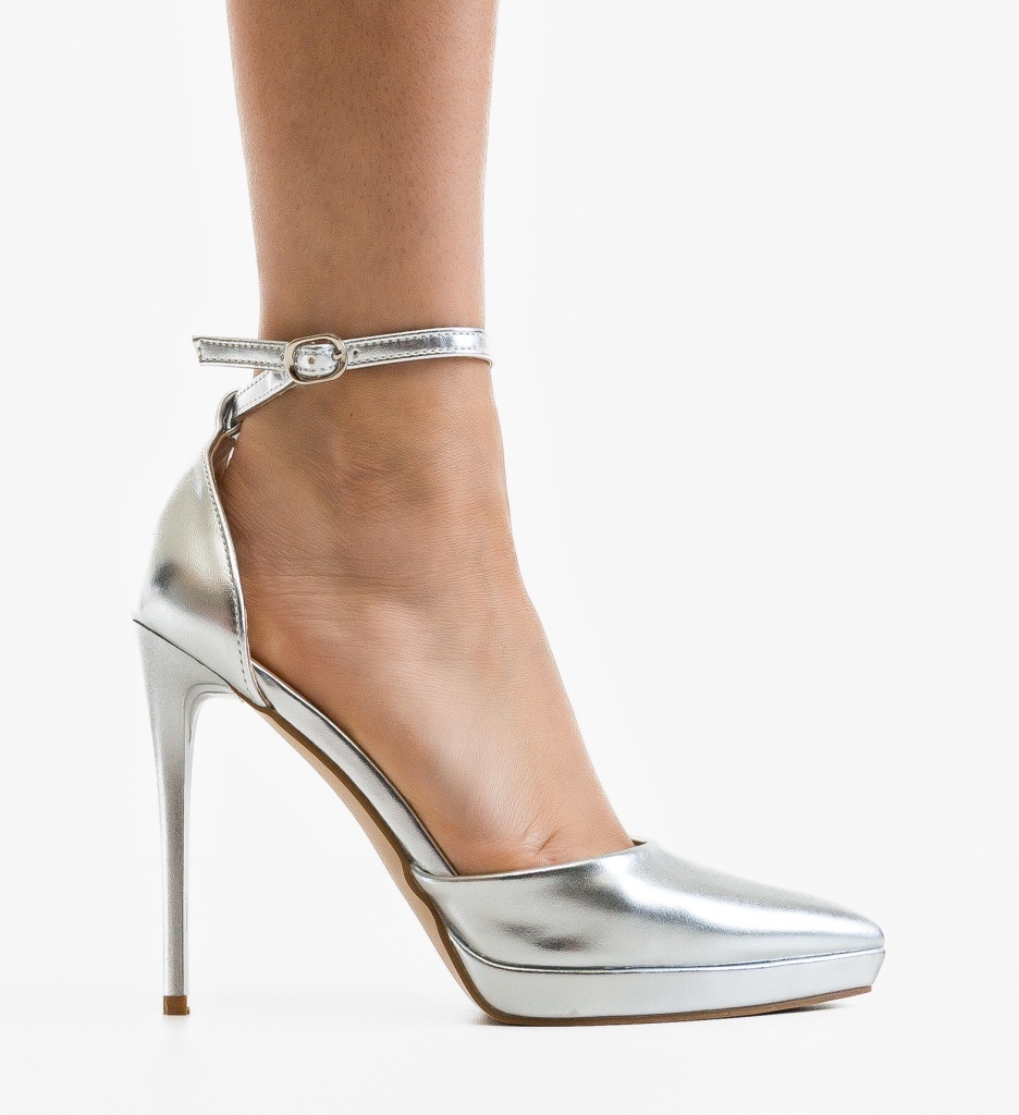 Pantofi dama Kamine Argintii Eleganti - imagine 7