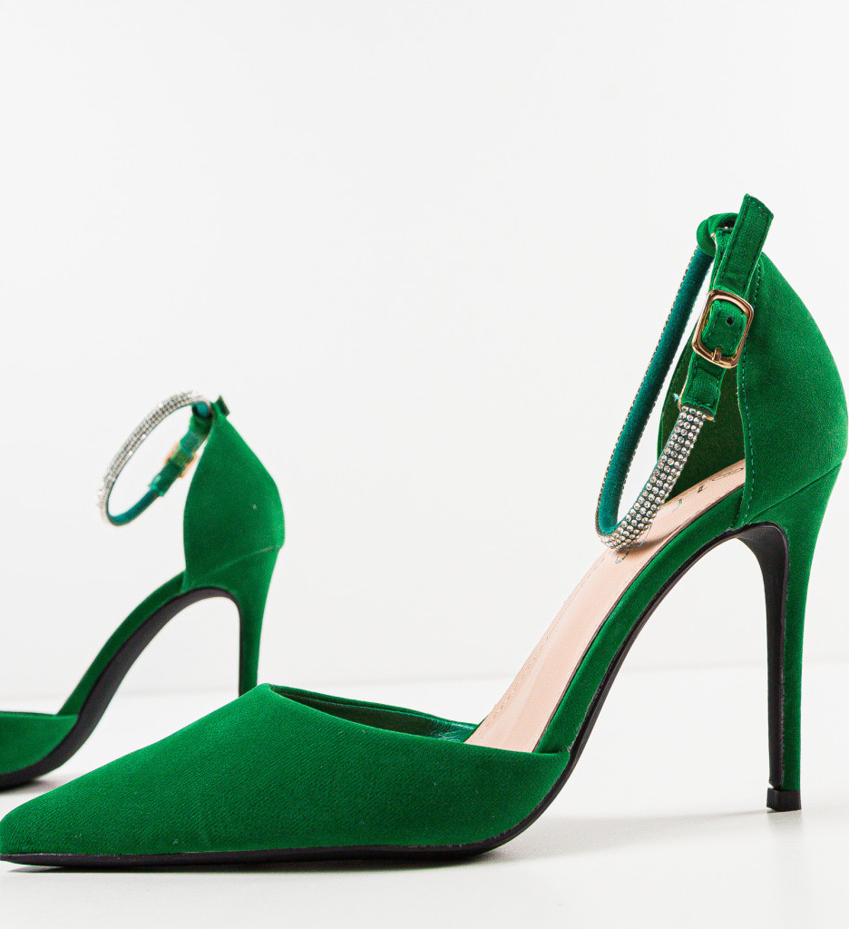 Pantofi dama Lyvya Verzi cu toc elegant - imagine 6