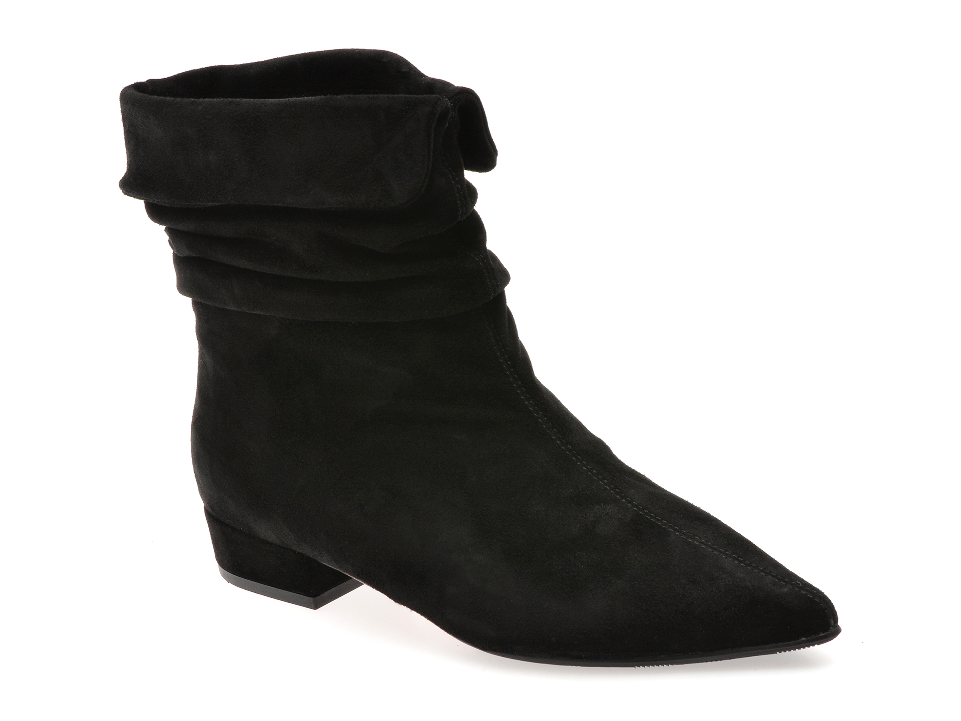 Botine EPICA Negre Piele Întoarsă | Eleganță Supremă