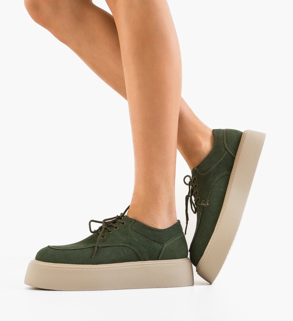 Sneakers Dama Sweep Verzi | Confort Sport - imagine 3