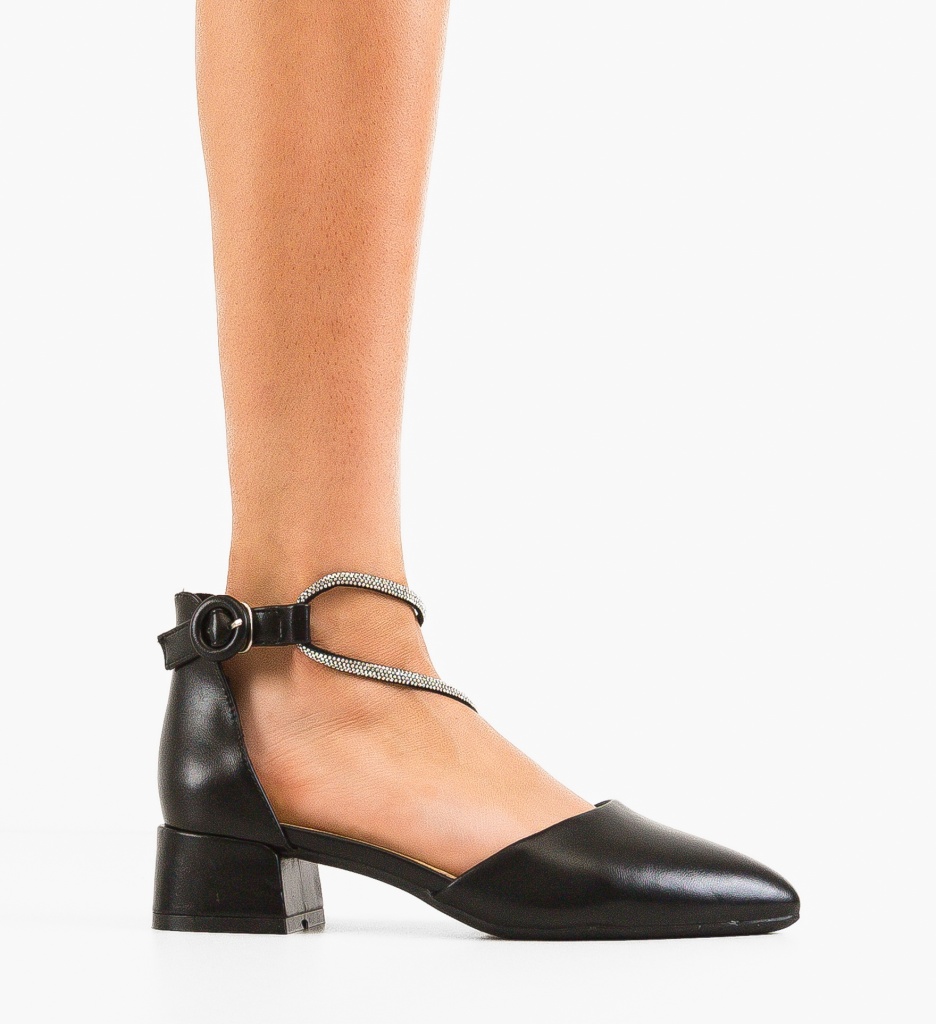 Pantofi Dama Naane Negri cu Toc Eleganți - imagine 6
