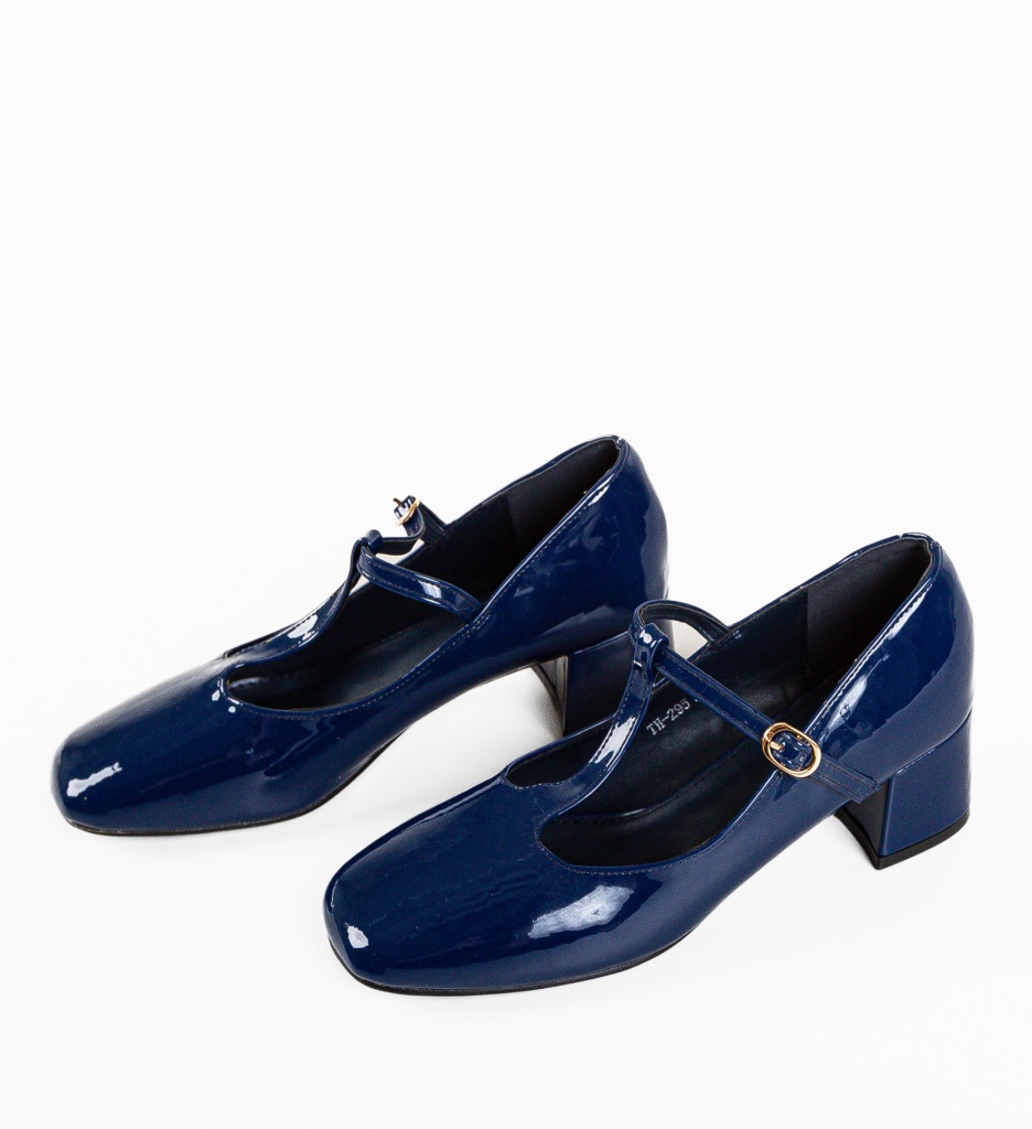 Pantofi Ketofa Albastre cu Toc Eleganți - imagine 4