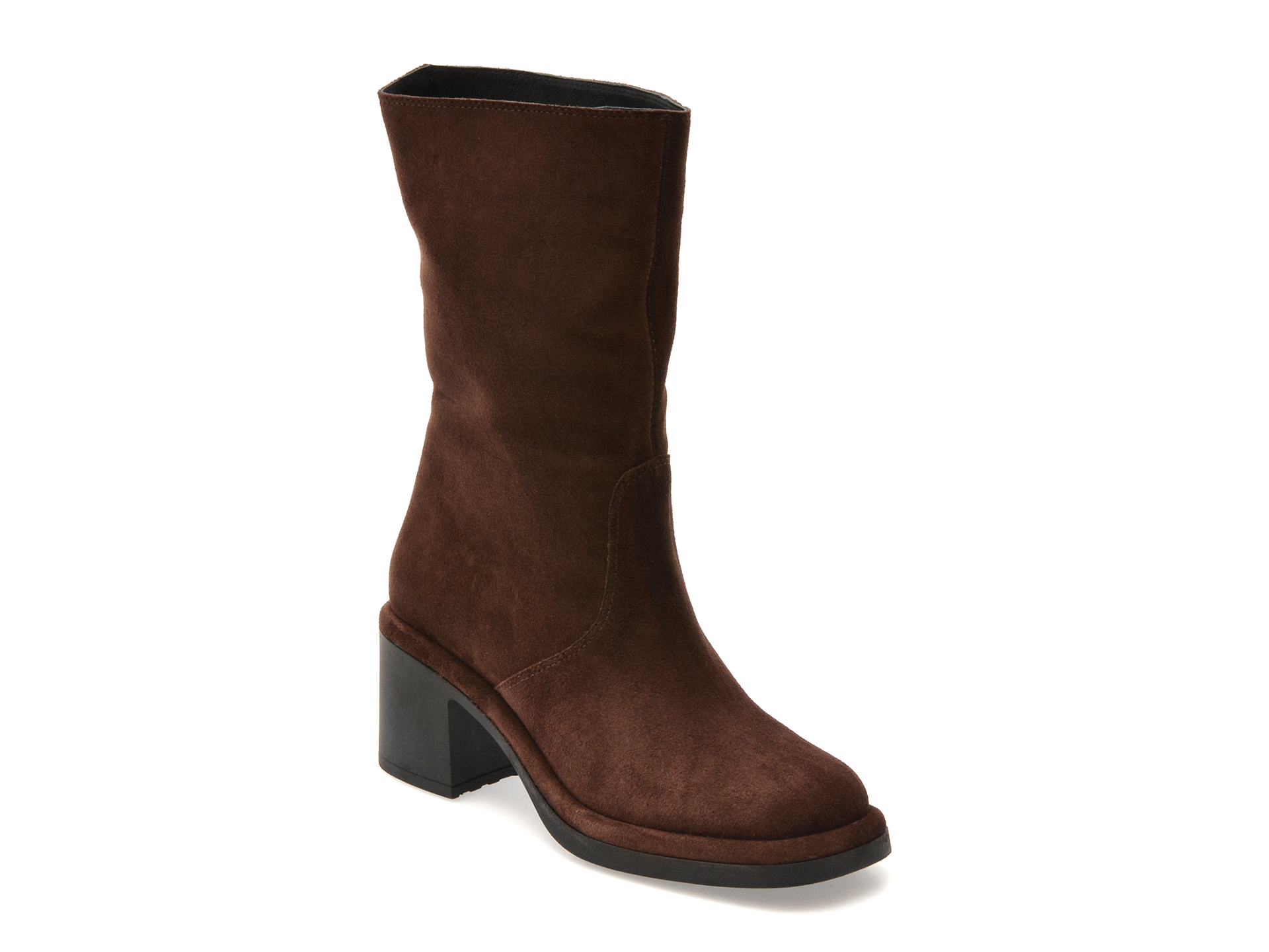 Cizme EPICA din Piele Întoarsă Maro