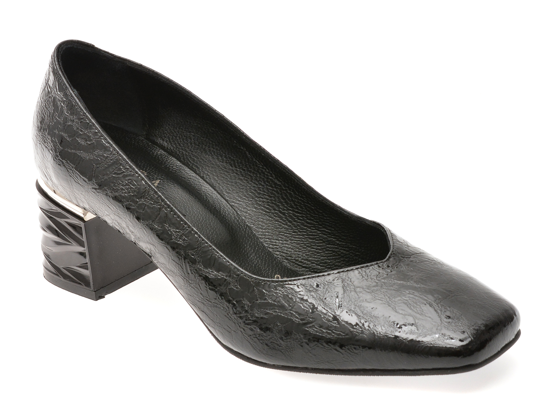 Pantofi Eleganti Epica Negri din Piele Lacuita