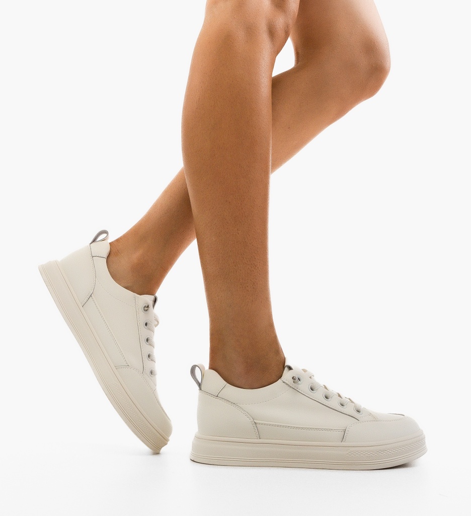 Sneakers Dama Mumbai Bej - Confort Urban - imagine 4