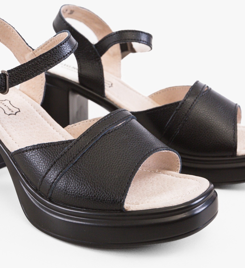 Sandale cu toc Gaguwa Negre Elegante - imagine 2