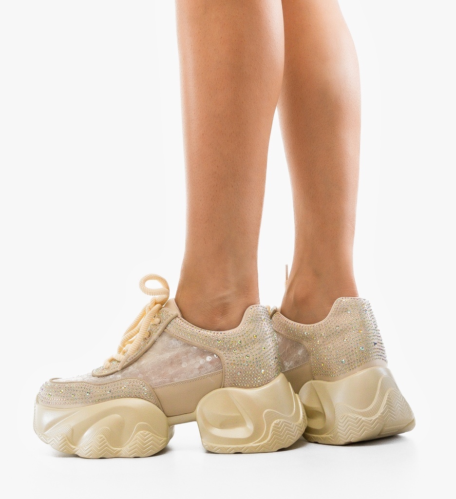 Sneakers Dama Selery Bej | Confort și Stil Sport - imagine 3
