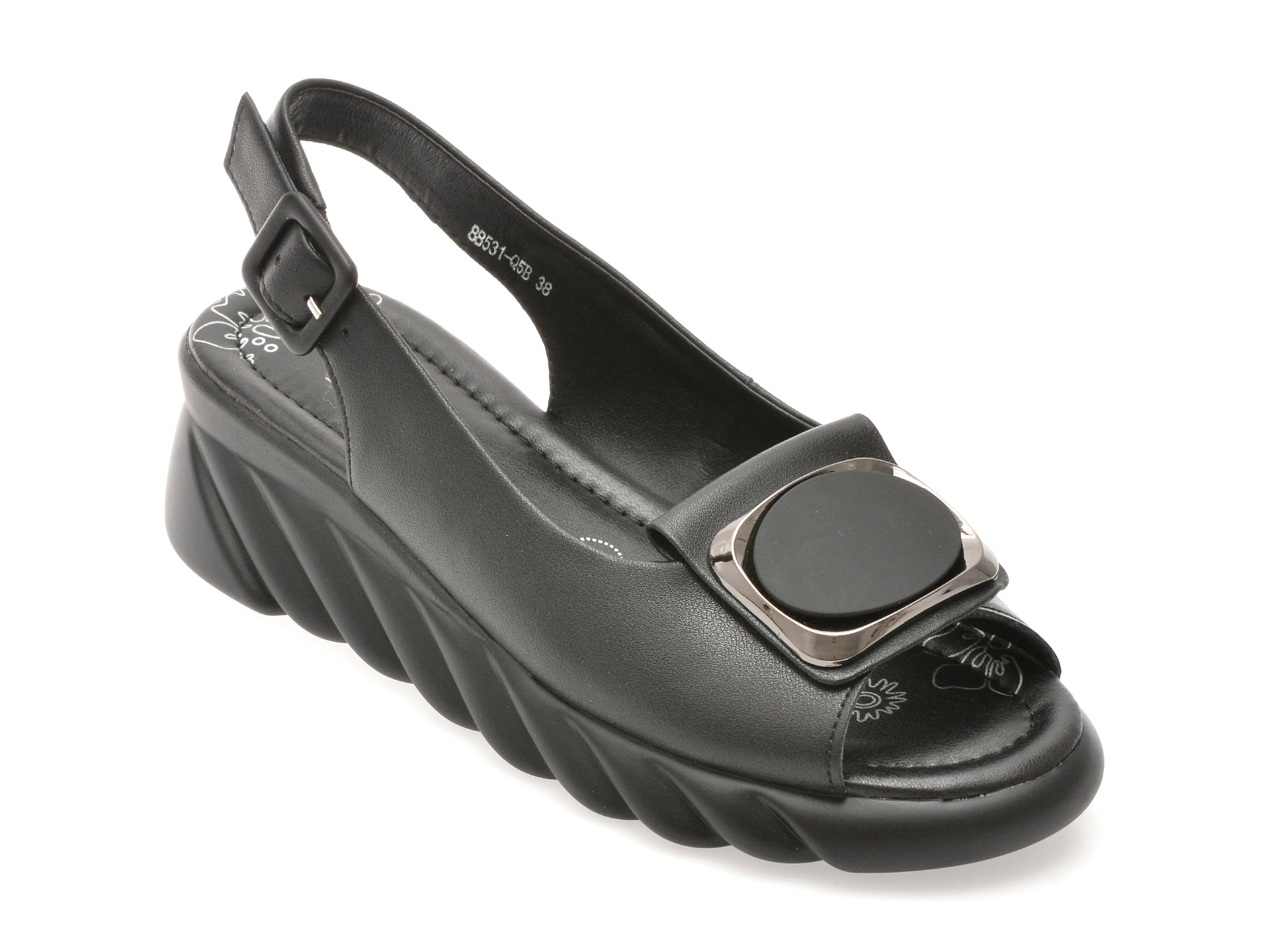 Sandale FLAVIA PASSINI negre din piele naturală