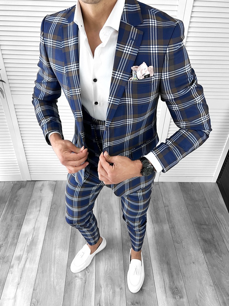 Costum Barbati Slim Fit cu Vesta - Elegant Modern