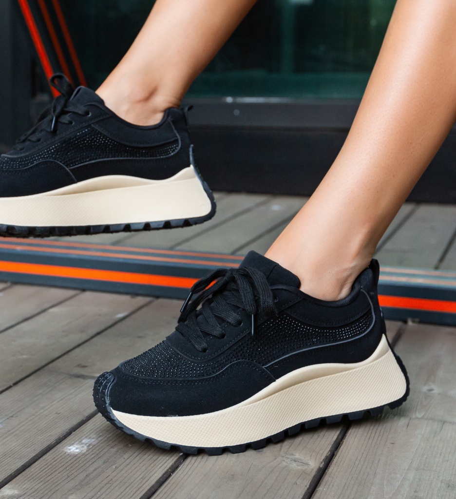 Sneakers Dama Comy Negri | Confort și Stil - imagine 3