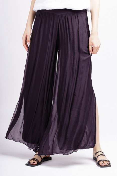 Pantaloni mov matase Shopika | Eleganță și Confort