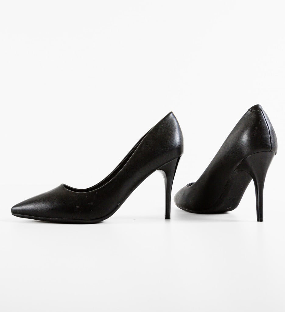 Danube Pantofi Toc Eleganți Negri - imagine 11
