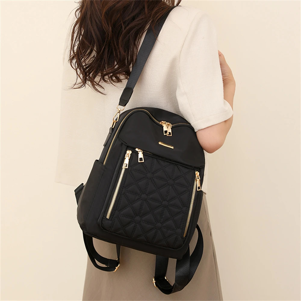 Rucsac de dama Delis Cybele GT2622, Negru, impermeabil - imagine 2