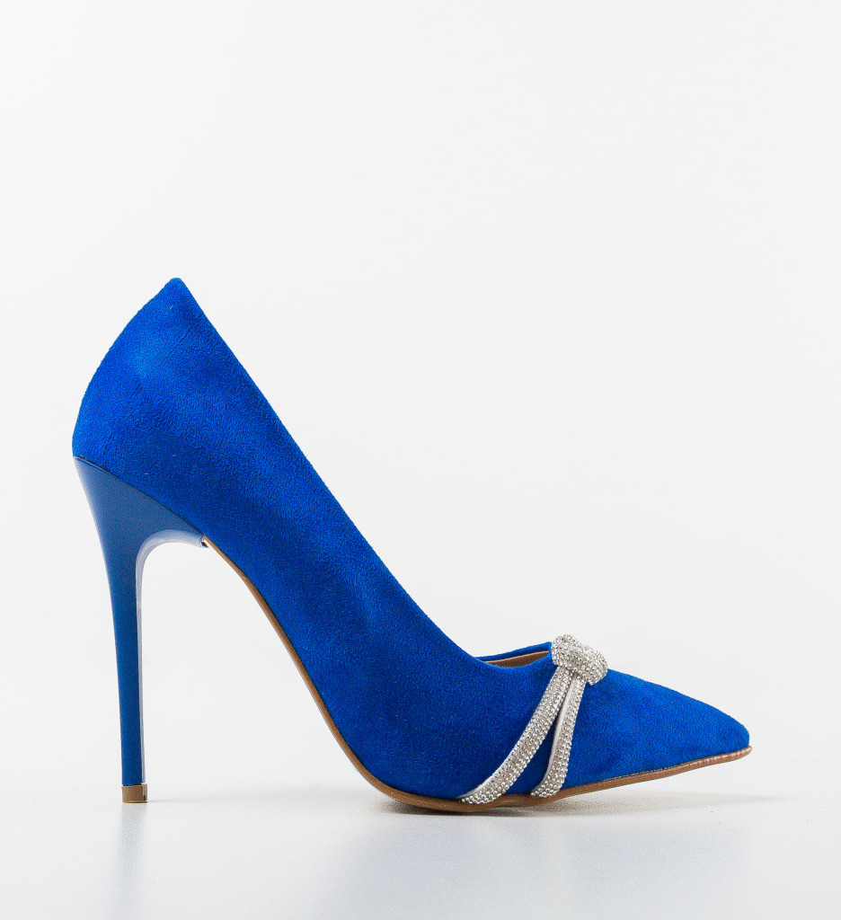 Pantofi Casette Albastre | Toc Stabil Elegant - imagine 5