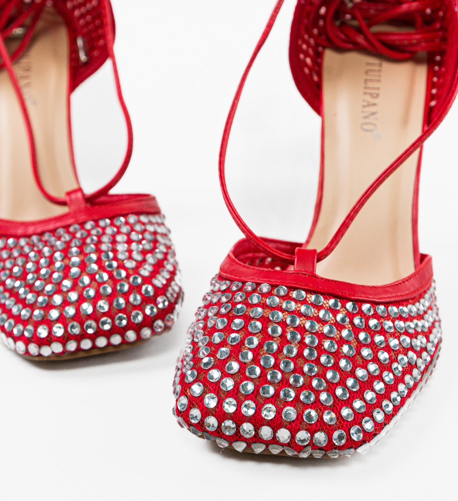 Pantofi Dama Rosii cu Toc Delores - Eleganță - imagine 10