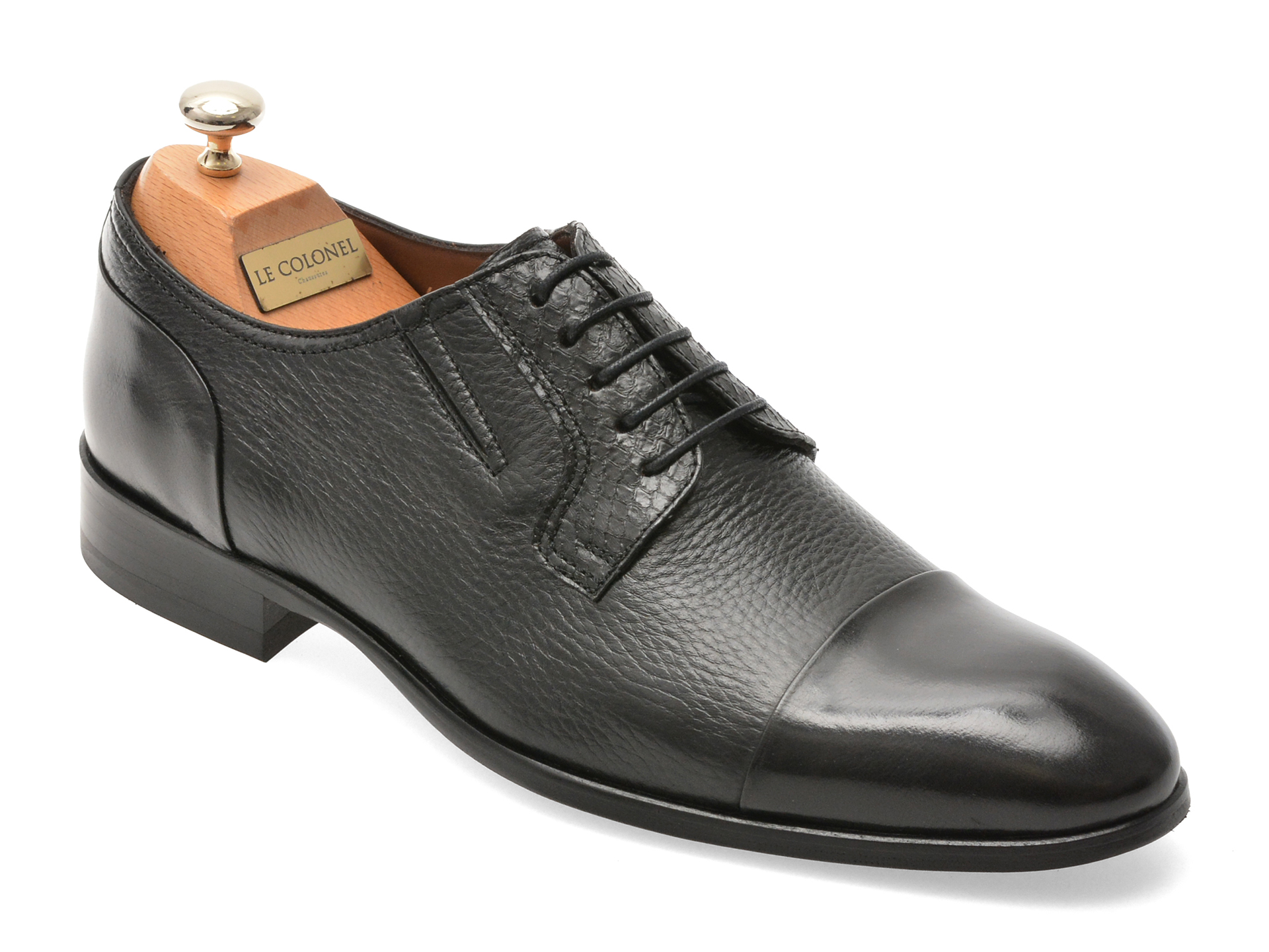 Pantofi LE COLONEL negri din piele naturală