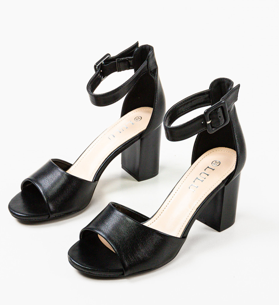 Sandale Keltic Negre Elegante cu Toc - imagine 6