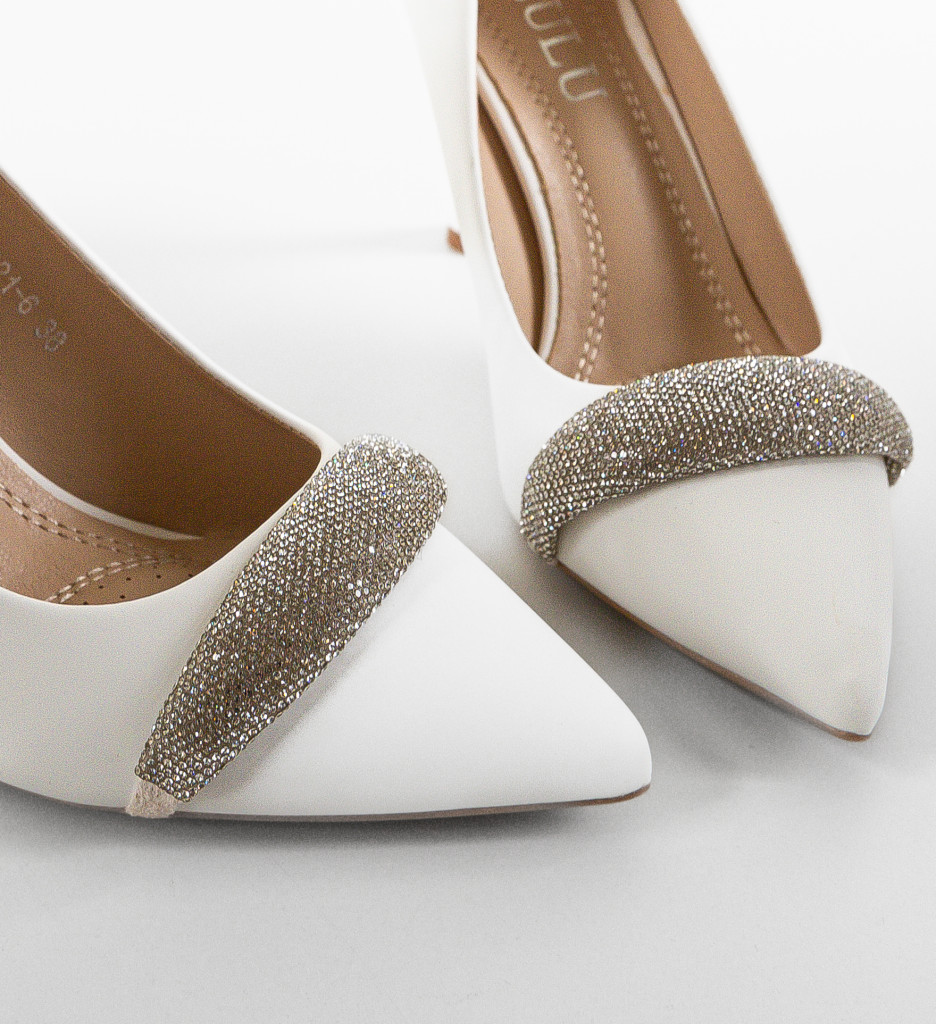 Pantofi Dama Kadar Albi cu Toc Eleganți - imagine 5