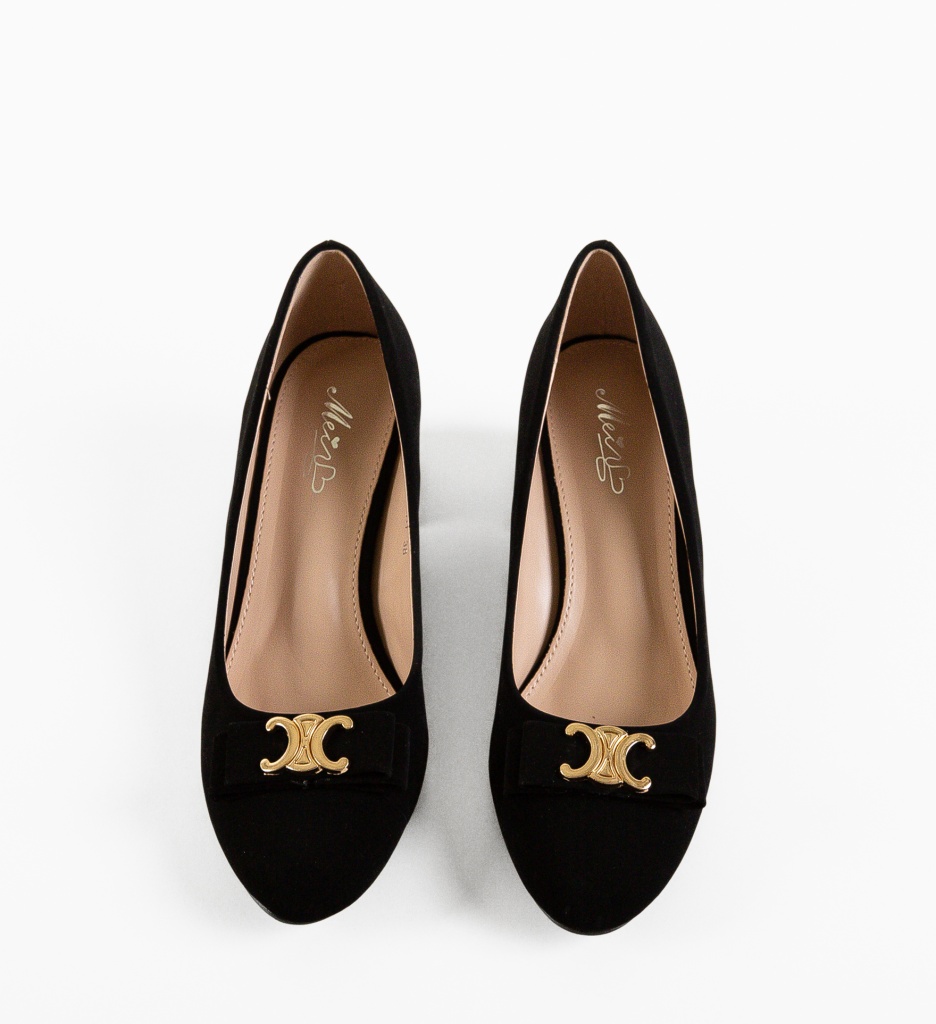 Pantofi dama Ladymaz Negri cu Toc Eleganți - imagine 5
