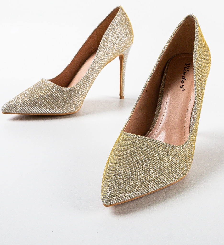 Pantofi cu Toc Aurii Sharp | Eleganță Maximă - imagine 5