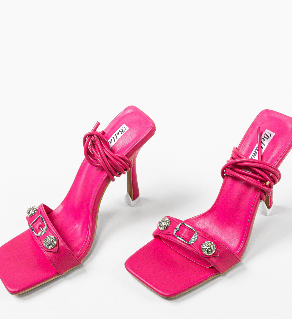 Sandale cu toc Adriano Fuchsia | Eleganță maximă - imagine 6
