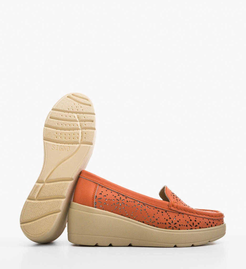 Platforme Dama Myzy Portocalii - Stil Casual - imagine 4