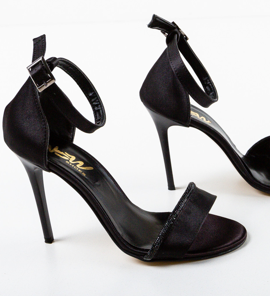 Sandale cu Toc Cassius Negre | Eleganță Maximă - imagine 8