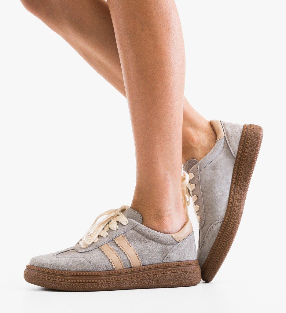 Sneakers Dama Marok Gri - Confort și Stil Sport - imagine 4