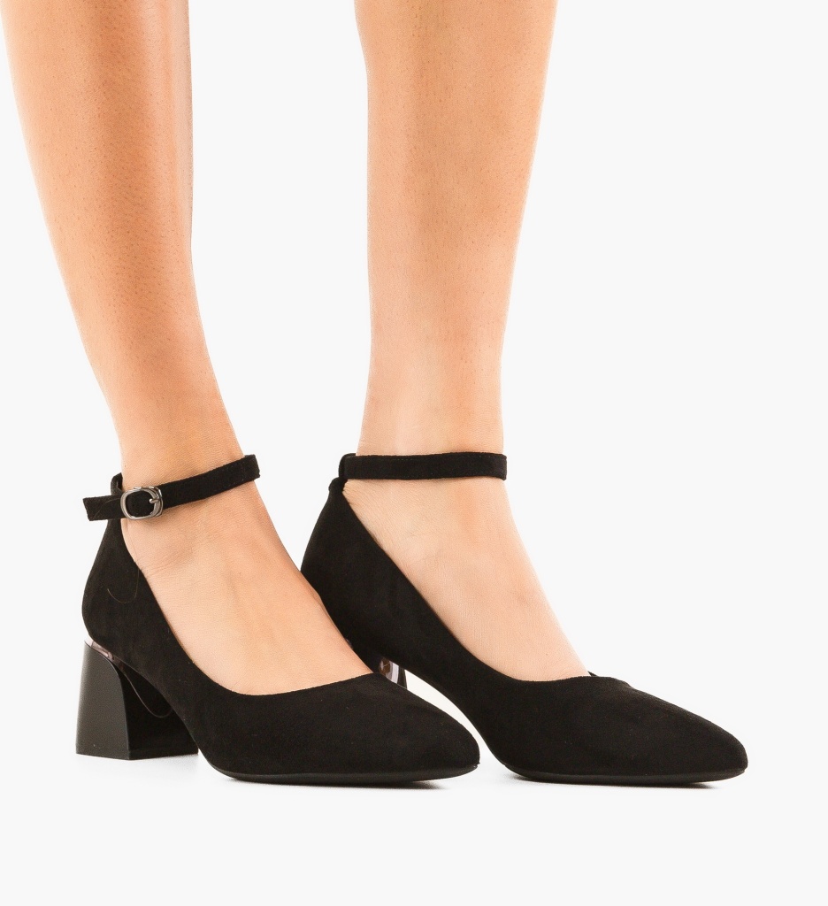 Pantofi Sakre Negri Eleganți cu Toc Înalt - imagine 3