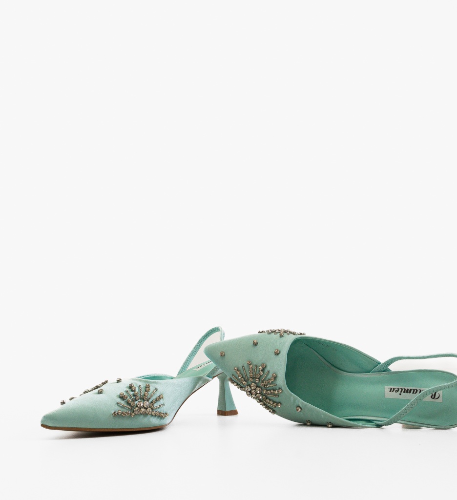 Pantofi Betsy Turcoaz cu Toc Eleganți - imagine 3