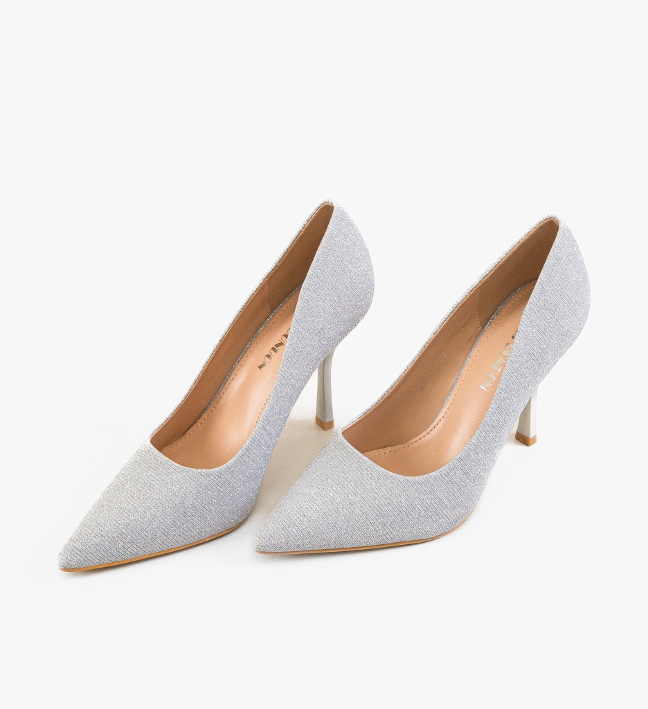 Pantofi Stiletto Moham Argintii | Eleganță Maximă - imagine 5