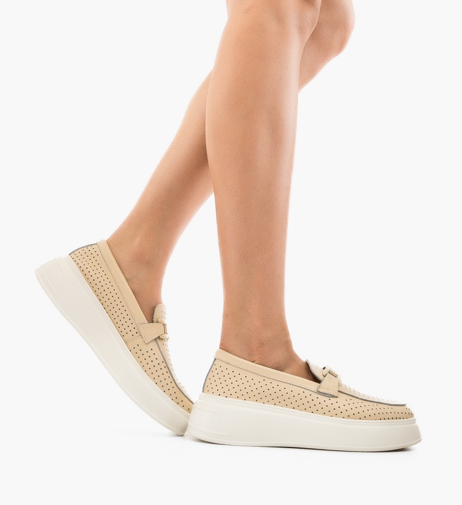 Pantofi Casual Lezzer Bej – Confort și Stil - imagine 2